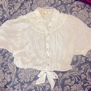 Short white Free People top, only worn once.